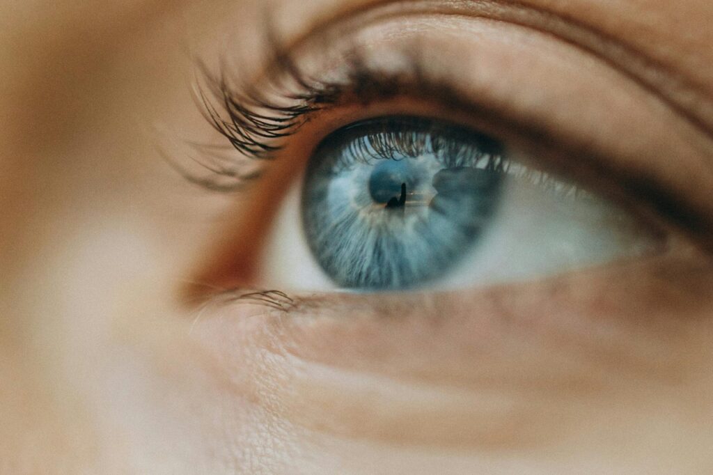 oog met blauw iris